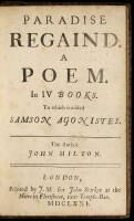 Paradise Regain'd. A Poem in IV Books. To which is added Samson Agonistes