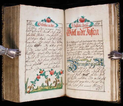 Manuscript prayer book with 19 original watercolor illustrations