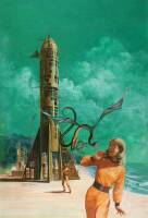Original oil painting for the cover art of Andre Norton&rsquo;s The Stars Are Ours, published by Ace Books (circa 1970), framed