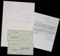 Collection of 4 signed letters by Andre Norton to Forrest J. Ackerman, plus 9 signed checks from Ackerman to Norton