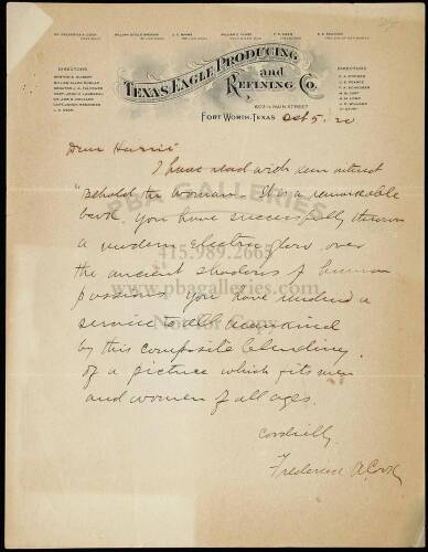 Small archive of correspondence from Frederick A. Cook