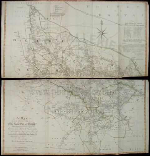 A Map of the Provinces of Delhi, Agrah, Oude, and Ellahabad, Comprehending the Countries Lying between Dehi, and the Bengal-Provinces, Surveyed by Major James Rennell, Surveyor General to the Honourable East-India Compan, and Published by the order of the