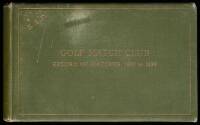 Golf Match Club: Record of Matches 1897 to 1938