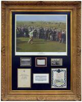 Framed presentation containing 6 Bobby Jones related items