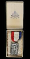 1932 sterling silver award medal with embossed image of Bobby Jones