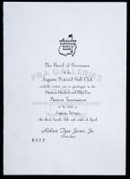 Original invitation to participate in the 1952 Masters Tourament