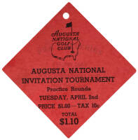 Ticket for &ldquo;Practice Rounds&rdquo; at the 1935 &ldquo;Augusta National Invitation Tournament&rdquo; [The Masters], April 2, [1935]