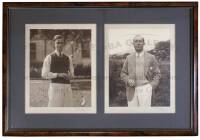 A pair of Pietzcker photos: Walter Hagen and Johnny Farrell, signed by Pietzcker, framed