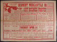 Broadside for Schmidt Mercantile Company, St. Helena, CA
