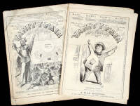 Two issues of Vanity Fair with cartoons featuring Lincoln