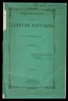 Etudes Philologiques Sur Quelques Langues Sauvages de L'Amerique. Par N.O. Ancien Missionnaire.