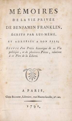 Mémoires de la Vie Privée de Benjamin Franklin