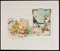 Original watercolor illustration from Catalogue for The Enchanted Dollhouse, 1983