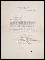 Typed Letter, signed to Charles B. Elliott