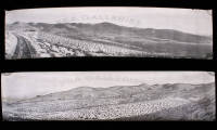 Two panoramic silver photographs of the Pacific Tungsten Co. mine in Nevada