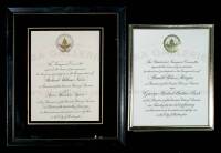 Invitations to the Inaugurations of Richard Nixon and Ronald Reagan