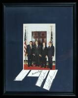 Photograph of Presidents Nixon, Ford, Carter and Reagan with signatures
