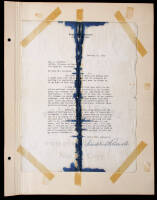 Typed Letter Signed by Franklin D. Roosevelt, to Augustin Lusinchi, editor of Courrier du Pacifique