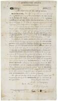 Printed Document, filled out in ink and signed by Dominguez, granting land in Texas to H.A. Green