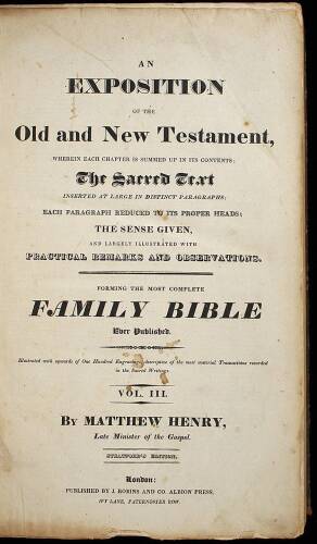 An Exposition of the Old and New Testament...
