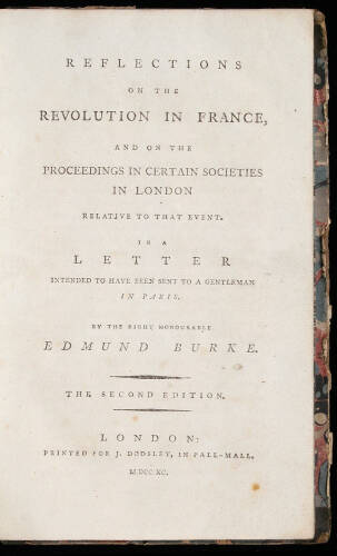 Reflections on the Revolution in France and on the Proceedings in Certain Societies in London Relative to that Event