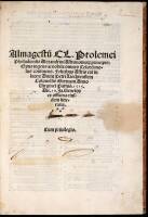 Almagestu[m] Cl. Ptolemei Pheludiensis Alexandrini astronomo[rum] principis : opus ingens ac nobile omnes c[a]eloru[m] motus continens...