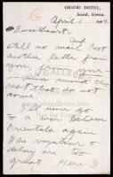 Autograph Letter from Jack London to Charmian Kittredge, written from Seoul, Korea