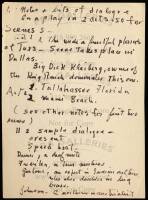 Handwritten manuscript of an untitled play by Steinbeck, dating from his month-long visit to the Soviet Union in October and November, 1963