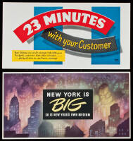 1947 New York Poster Art by Mcknight Kauffer And Paul Rand - Group of 8 lithographed Advertising Cards