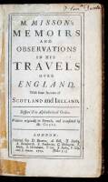 M. Misson's Memoirs and Observations in His Travels over England. With Some Account of Scotland and Ireland