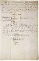 Manuscript Order of Battle and Arrangement of Attack for the Battle of Copenhagen, secretarially signed for Horatio Nelson, with holograph notations and initials by William Bligh