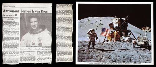 Large group of signed photos of Apollo Astronauts