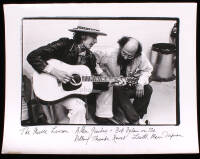 "The Music Lesson" - Original signed photograph of Allen Ginsberg and Bob Dylan on the Rolling Thunder Review