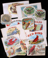 Lot of 19 Birds Inner & Outer Cigar Box Labels