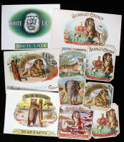 Lot of 10 Wild Animal Inner & Outer Cigar Box Labels