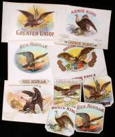 Lot of 9 American Eagle Inner & Outer Cigar Box Labels