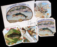 Lot of 5 Fishing Inner & Outer Cigar Box Labels