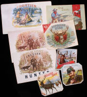 Lot of 8 Hunting Inner & Outer Cigar Box Labels