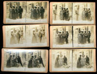 Set of 6 Blackface Minstrel Troupe Stereograph Cards