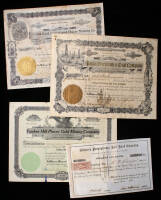 Lot of 4 Mining, Oil & Railroad Stock Certificates