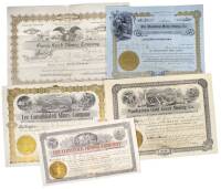 Lot of 17 Nevada Mining Stock Certificates: Manhattan, Lee, Comstock, etc.