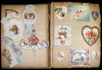 Victorian Scrapbook of Greeting Cards, Trade Cards and Diecuts