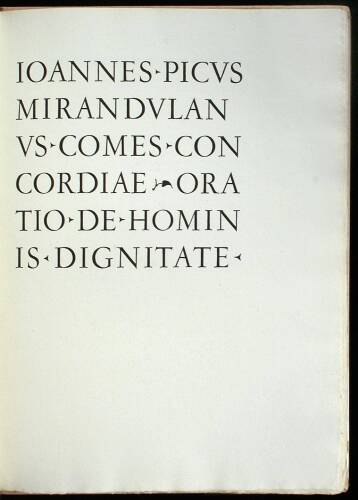 Comes Concordiae Oration de Hominis Dignitate