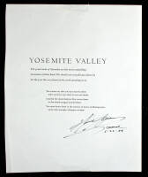 Yosemite Valley - with signed note by Ansel Adams