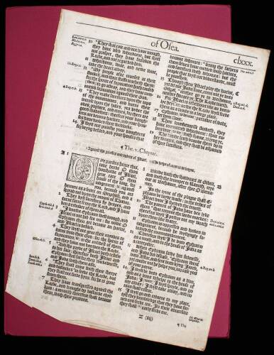 A Noble Heritage: Two Conjugate Leaves from the First Edition of the Bishop's Bible, Printed by Richard Jugge, London, 1568.