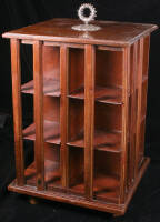 Rotating wooden bookcase for miniature books
