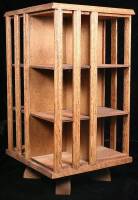 Rotating wooden bookcase for miniature books