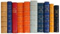 Lot of 18 first editions by various authors bound in leather