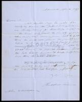 Autograph letter signed by U.S. Senator Thaddeus Stevens