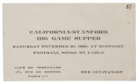 Invitation to "California-Stanford Big Game Supper" in Paris, France